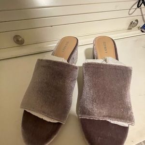 Old navy plush plum / lavender slides.